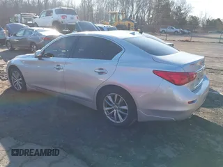 2014 Infiniti Q50 Premium with VIN JN1BV7AR9EM686042, listed as a IAAI auction lot 41737846 with 107,729 mi miles. Bid and sale history available at carsss.com. Image 3.