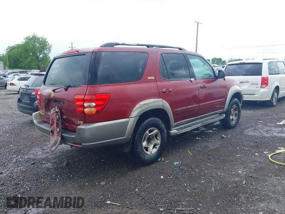 2002 Toyota Sequoia SR5 with VIN 5TDZT34A72S068170, listed as a IAAI auction lot 42125628 with Not Provided miles and . Bid and sale history available at carsss.com. Image 4.
