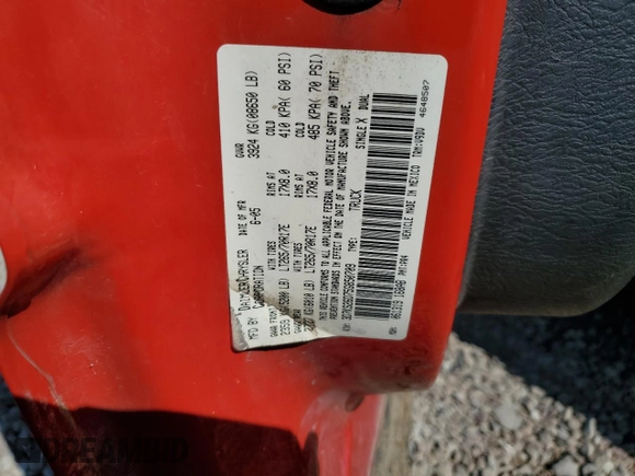 2005 Dodge Ram 2500 ST with VIN 3D7KS26D75G850709, listed as a Copart auction lot 72594704 with 80,777 mi miles and Salvage Title. Bid and sale history available at carsss.com. Image 12.