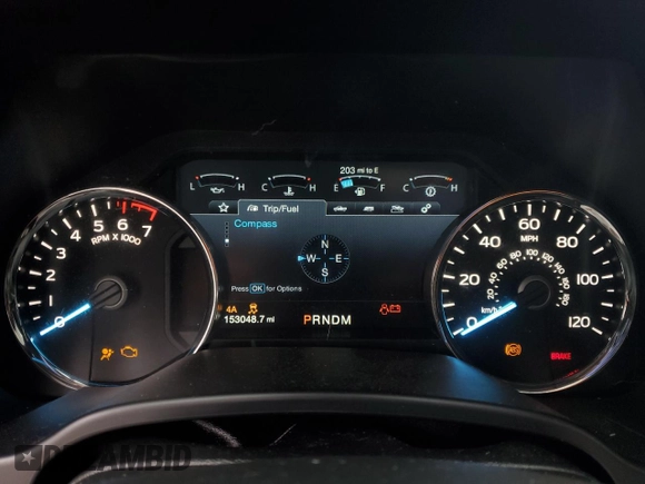 2020 Ford F-150 XL with VIN 1FTEW1E45LKD09638, listed as a Copart auction lot 43833895 with 153,048 mi miles and Salvage Title. Bid and sale history available at carsss.com. Image 9.