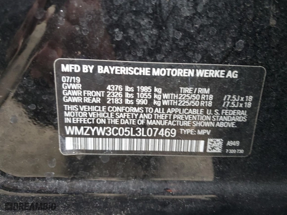 2020 MINI Countryman Cooper with VIN WMZYW3C05L3L07469, listed as a Copart auction lot 88844395 with 47,431 mi miles and Salvage Title. Bid and sale history available at carsss.com. Image 13.