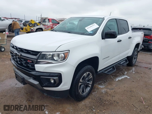 2021 Chevrolet Colorado 4WD Z71 with VIN 1GCGTDEN9M1256767, listed as a IAAI auction lot 42188311 with 55,116 mi miles and . Bid and sale history available at DreamBid. Image 2.