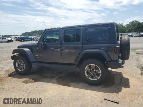 2021 Jeep Wrangler Unlimited Sahara with VIN 1C4HJXENXMW625845, listed as a Copart auction lot 64011475 with 97,505 mi miles and Salvage title. Bid and sale history available at DreamBid. Image 2.