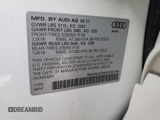 2022 Audi Q3 Premium with VIN WA1AUCF32N1002159, listed as a Copart auction lot 86177364 with 29,458 mi miles and Salvage Title. Bid and sale history available at carsss.com. Image 13.