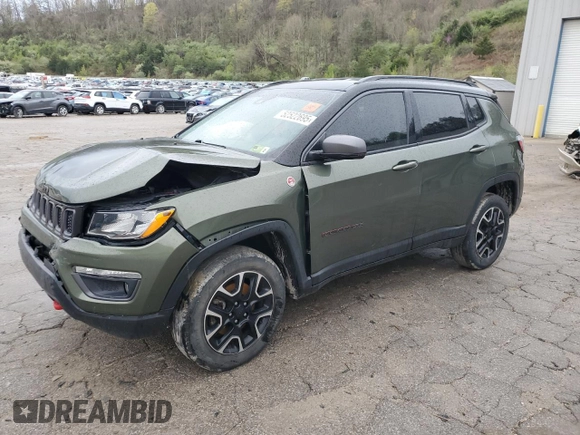 2021 Jeep Compass Trailhawk with VIN 3C4NJDDB3MT515203, listed as a Copart auction lot 52522695 with 78,313 mi miles and Salvage title. Bid and sale history available at DreamBid. Image 1.