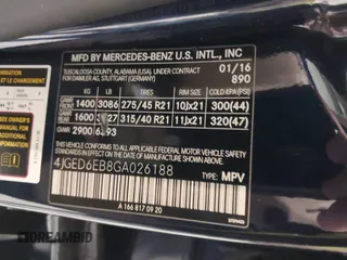 2016 Mercedes-Benz GLE 450 AMG z VIN 4JGED6EB8GA026188, wystawiony jako IAAI lot #42060491 z przebiegiem 73 856 mil mil oraz . Historia ofert i sprzedaży dostępna na DreamBid. Obrazek 9.