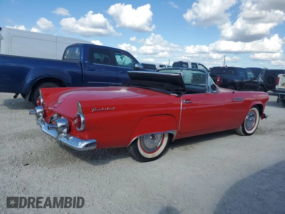 1955 Ford Thunderbird with VIN P5FH132340, listed as a Copart auction lot 77734424 with 96,568 mi miles and Salvage Title. Bid and sale history available at DreamBid. Image 3.