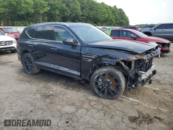 2024 Genesis GV80 z VIN KMUHCESC1RU150930, wystawiony jako Copart lot #57501135 z przebiegiem 22 320 mil mil oraz Szkoda całkowita • Salvage title. Historia ofert i sprzedaży dostępna na DreamBid. Obrazek 6.