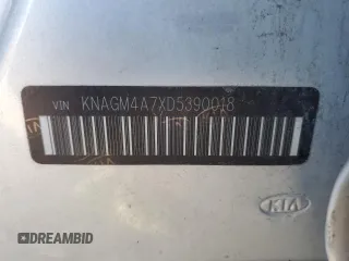 2013 Kia Optima LX with VIN KNAGM4A7XD5390018, listed as a Copart auction lot 53112915 with 0 mi miles and Salvage Title. Bid and sale history available at carsss.com. Image 14.