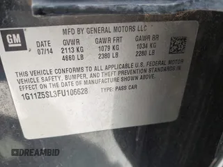 2015 Chevrolet Impala LS с VIN 1G11Z5SL3FU106628, выставлен на аукционе IAAI как лот 42714802 с пробегом 100 837 миль миль и . История ставок и продаж доступна на DreamBid. Изображение 9.