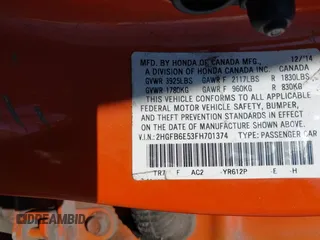 2015 Honda Civic Sedan Si with VIN 2HGFB6E53FH701374, listed as a IAAI auction lot 42051001 with 121,037 mi miles. Bid and sale history available at carsss.com. Image 9.