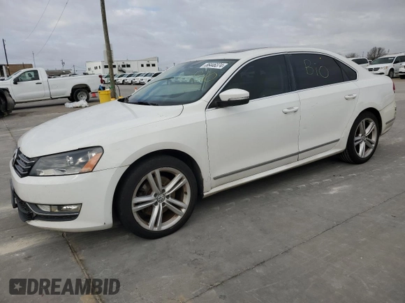 2013 Volkswagen Passat TDI SE with VIN 1VWBN7A33DC114796, listed as a Copart auction lot 86446374 with 111,820 mi miles and Clean Title. Bid and sale history available at carsss.com. Image 1.