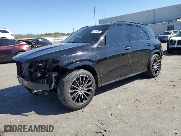 2023 Mercedes-Benz GLE 350 with VIN 4JGFB4KB4PA949819, listed as a Copart auction lot 53719765 with 25,514 mi miles and Salvage title. Bid and sale history available at DreamBid. Image 1.