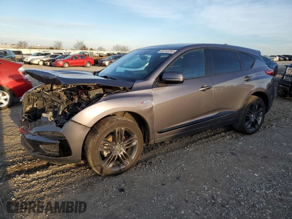 2021 Acura RDX w/A-Spec Package with VIN 5J8TC2H65ML046017, listed as a Copart auction lot 80743283 with 23,589 mi miles and Salvage Title. Bid and sale history available at carsss.com. Image 1.