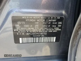 2019 Hyundai Accent SE with VIN 3KPC24A3XKE080702, listed as a Copart auction lot 51000355 with 92,614 mi miles and Non Repairable. Bid and sale history available at carsss.com. Image 12.
