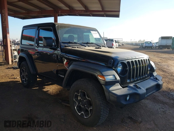 2021 Jeep Wrangler Sport S with VIN 1C4GJXAN5MW725966, listed as a IAAI auction lot 41144645 with 38,286 mi miles and . Bid and sale history available at DreamBid. Image 1.