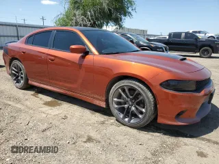 2022 Dodge Charger R/T with VIN 2C3CDXCT4NH198377, listed as a Copart auction lot 52013875 with 25,500 mi miles and Salvage Title. Bid and sale history available at DreamBid. Image 4.