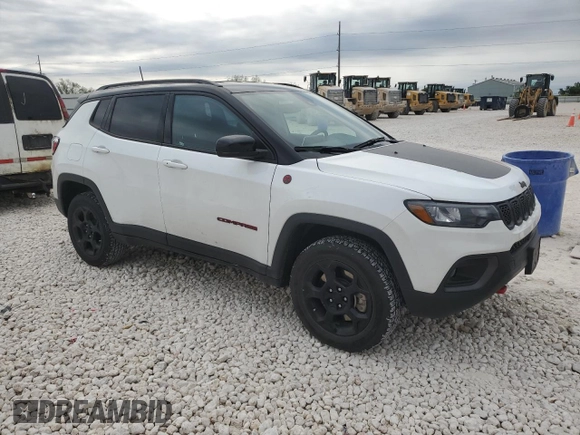 2023 Jeep Compass Trailhawk with VIN 3C4NJDDN2PT570613, listed as a Copart auction lot 53296045 with 14,978 mi miles and Salvage title. Bid and sale history available at DreamBid. Image 4.