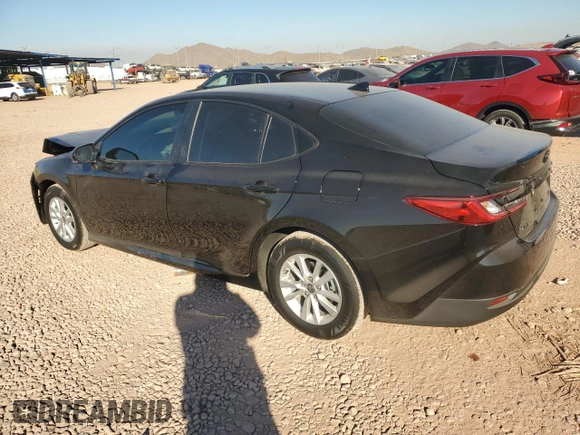 2025 Toyota Camry LE with VIN 4T1DAACK0SU076293, listed as a Copart auction lot 87006194 with 1,607 mi miles and Salvage Title. Bid and sale history available at carsss.com. Image 2.
