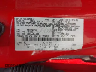 2013 Ford Focus SE with VIN 1FADP3F29DL118422, listed as a IAAI auction lot 42655094 with 198,505 mi miles and . Bid and sale history available at DreamBid. Image 9.