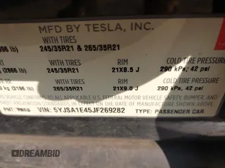2018 Tesla Model S 75D with VIN 5YJSA1E45JF269282, listed as a IAAI auction lot 42404695 with 251,795 mi miles and . Bid and sale history available at DreamBid. Image 9.