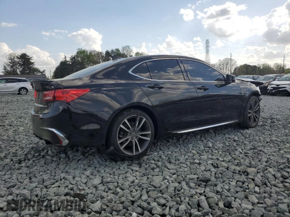 2019 Acura TLX Advance with VIN 19UUB2F86KA002693, listed as a Copart auction lot 52086385 with 107,284 mi miles and Salvage title. Bid and sale history available at DreamBid. Image 3.