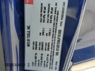 2018 Tesla Model 3 Long Range Battery with VIN 5YJ3E1EA6JF161008, listed as a Copart auction lot 53657495 with 82,446 mi miles and Salvage Title. Bid and sale history available at carsss.com. Image 13.