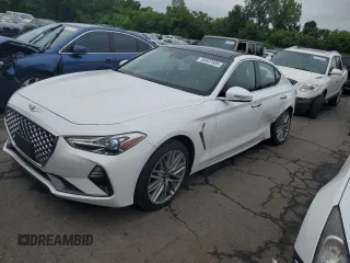 2020 Genesis G70 2.0T with VIN KMTG34LA4LU053431, listed as a Copart auction lot 60697685 with 91,626 mi miles and Salvage title. Bid and sale history available at DreamBid. Image 1.