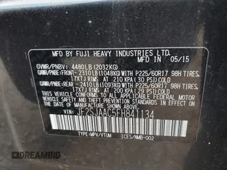 2015 Subaru Forester 2.5i with VIN JF2SJAAC5FH841134, listed as a IAAI auction lot 41889369 with 155,793 mi miles and . Bid and sale history available at DreamBid. Image 9.