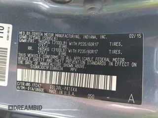 2015 Toyota Sienna LE AAS с VIN 5TDKK3DC9FS586034, выставлен на аукционе IAAI как лот 41955806 с пробегом 124 678 миль миль и . История ставок и продаж доступна на DreamBid. Изображение 9.