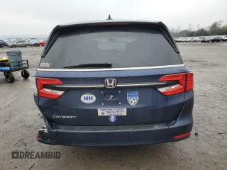 2021 Honda Odyssey EX-L with VIN 5FNRL6H70MB011669, listed as a Copart auction lot 43685815 with 77,542 mi miles and Salvage Title. Bid and sale history available at DreamBid. Image 6.