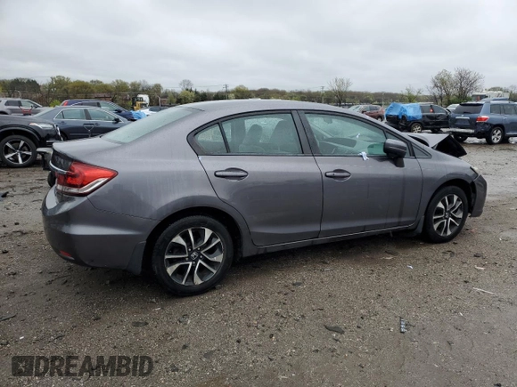 2014 Honda Civic Sedan EX with VIN 19XFB2F86EE211067, listed as a Copart auction lot 52796235 with 117,107 mi miles and Salvage Title. Bid and sale history available at carsss.com. Image 3.