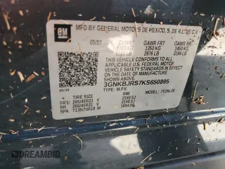 2019 Chevrolet Blazer RS z VIN 3GNKBJRS7KS650895, wystawiony jako Copart lot #58245465 z przebiegiem Nie podano mil oraz Nie do naprawy • Non repairable. Historia ofert i sprzedaży dostępna na DreamBid. Obrazek 12.