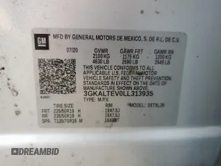 2020 GMC Terrain SLE with VIN 3GKALTEV0LL313935, listed as a Copart auction lot 46490145 with 81,158 mi miles and Salvage Title. Bid and sale history available at carsss.com. Image 14.