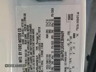 2017 Ford Fusion Hybrid SE with VIN 3FA6P0LU0HR384609, listed as a Copart auction lot 49103125 with 105,976 mi miles and Salvage title. Bid and sale history available at DreamBid. Image 14.