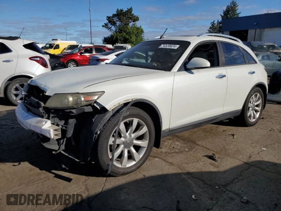 2007 Infiniti FX with VIN JNRAS08W77X210426, listed as a Copart auction lot 74520624 with 142,684 mi miles and Salvage Title. Bid and sale history available at DreamBid. Image 1.