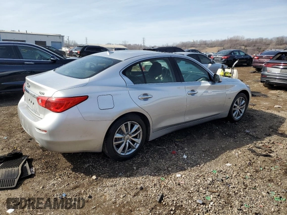 2017 Infiniti Q50 2.0t with VIN JN1CV7AR8HM682427, listed as a Copart auction lot 48676675 with 56,318 mi miles and Salvage Title. Bid and sale history available at carsss.com. Image 3.