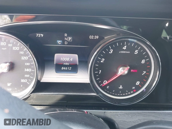 2018 Mercedes-Benz E-Class E 300 with VIN WDDZF4JB5JA455098, listed as a IAAI auction lot 41860177 with 84,612 mi miles. Bid and sale history available at carsss.com. Image 7.