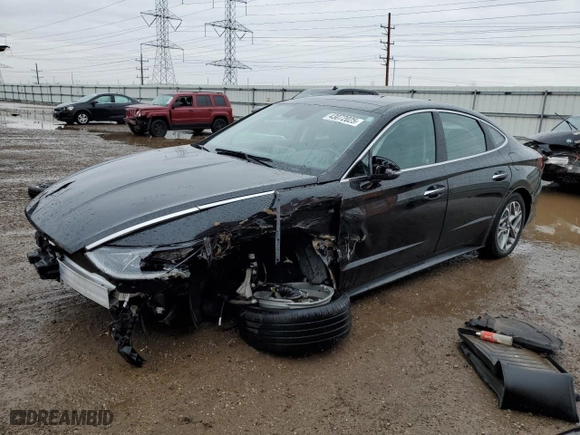 2020 Hyundai Sonata SEL with VIN 5NPEF4JA0LH028178, listed as a Copart auction lot 43072025 with 42,096 mi miles and Salvage Title. Bid and sale history available at carsss.com. Image 1.