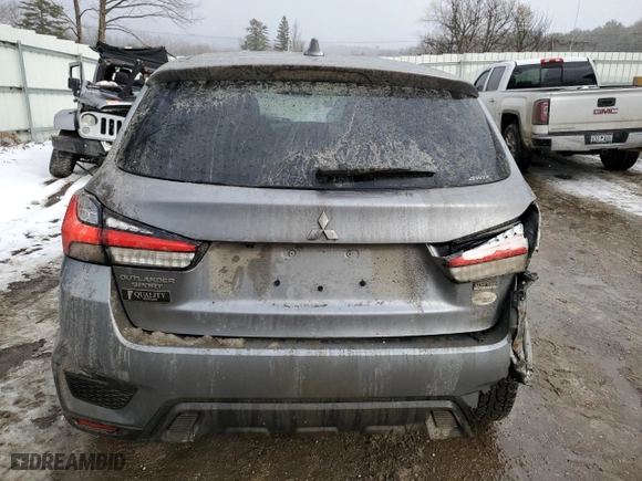 2021 Mitsubishi Outlander Sport ES with VIN JA4ARUAU5MU027125, listed as a Copart auction lot 42776485 with 24,589 mi miles and Salvage Title. Bid and sale history available at carsss.com. Image 6.