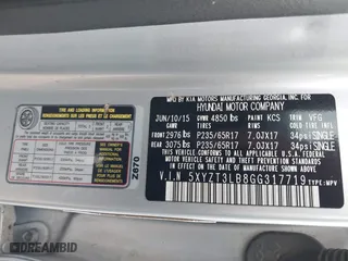 2016 Hyundai Santa Fe Sport with VIN 5XYZT3LB8GG317719, listed as a IAAI auction lot 41231206 with 168,096 mi miles. Bid and sale history available at carsss.com. Image 9.