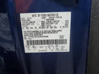 2012 Ford F-150 XL with VIN 1FTNF1ET2CKD76446, listed as a Copart auction lot 49114885 with 137,395 mi miles and Salvage Title. Bid and sale history available at carsss.com. Image 12.