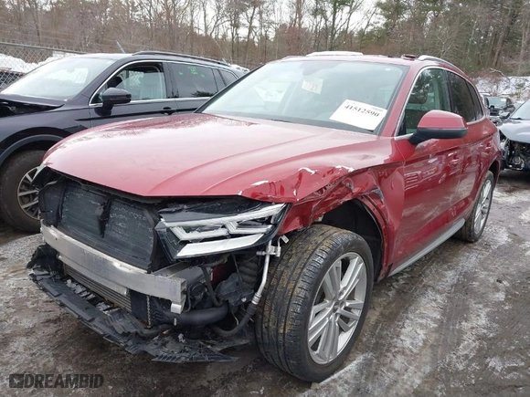 2018 Audi Q5 Premium Plus with VIN WA1BNAFY6J2243258, listed as a IAAI auction lot 41512590 with 53,823 mi miles. Bid and sale history available at carsss.com. Image 2.