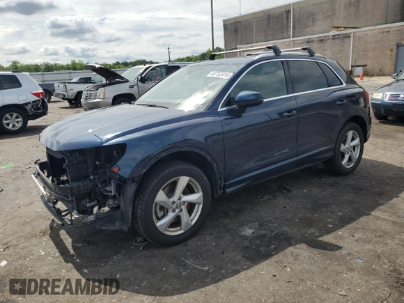 2019 Audi Q3 Premium Plus with VIN WA1BECF39K1083724, listed as a Copart auction lot 60753414 with 35,095 mi miles and Salvage Title. Bid and sale history available at carsss.com. Image 1.