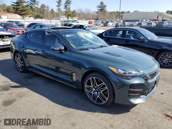 2023 Kia Stinger GT2 with VIN KNAE55LC3P6122804, listed as a Copart auction lot 48933335 with 17,495 mi miles and Salvage Title. Bid and sale history available at DreamBid. Image 4.