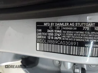 2012 Mercedes-Benz CLS 550 with VIN WDDLJ9BB9CA030891, listed as a IAAI auction lot 42067393 with 98,636 mi miles and . Bid and sale history available at DreamBid. Image 9.
