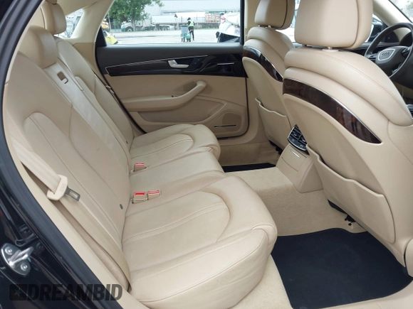 2012 Audi A8 L with VIN WAURVAFD7CN005452, listed as a IAAI auction lot 41529084 with 80,738 mi miles. Bid and sale history available at carsss.com. Image 8.