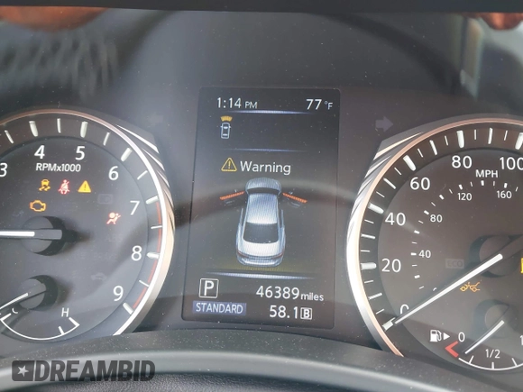 2020 Infiniti Q50 Luxe with VIN JN1EV7AP0LM203773, listed as a IAAI auction lot 42028051 with 46,389 mi miles and . Bid and sale history available at DreamBid. Image 7.