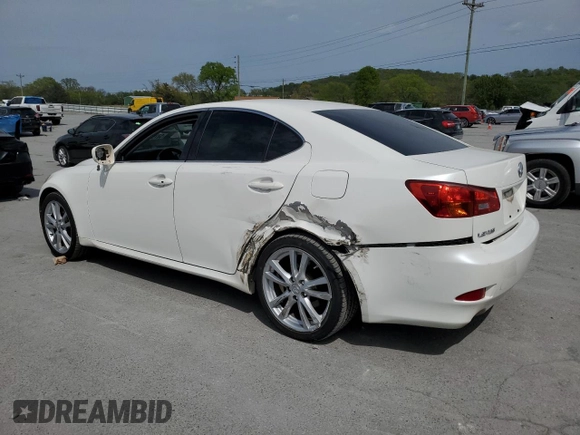 2006 Lexus IS 250 with VIN JTHBK262865016822, listed as a Copart auction lot 53750395 with 207,438 mi miles and Salvage Title. Bid and sale history available at DreamBid. Image 2.