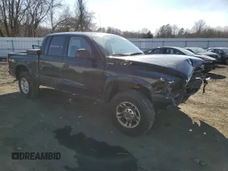 2004 Dodge Dakota Sport with VIN 1D7HG38K74S580630, listed as a Copart auction lot 46571505 with 0 mi miles and Salvage Title. Bid and sale history available at carsss.com. Image 4.